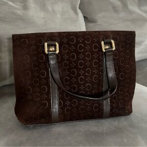 CELINE - Authentic Suede Brown Carry Tote